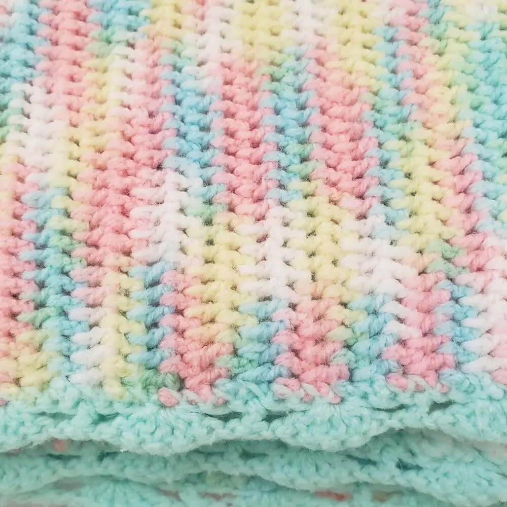 Crochet multi color baby crib blanket size 36